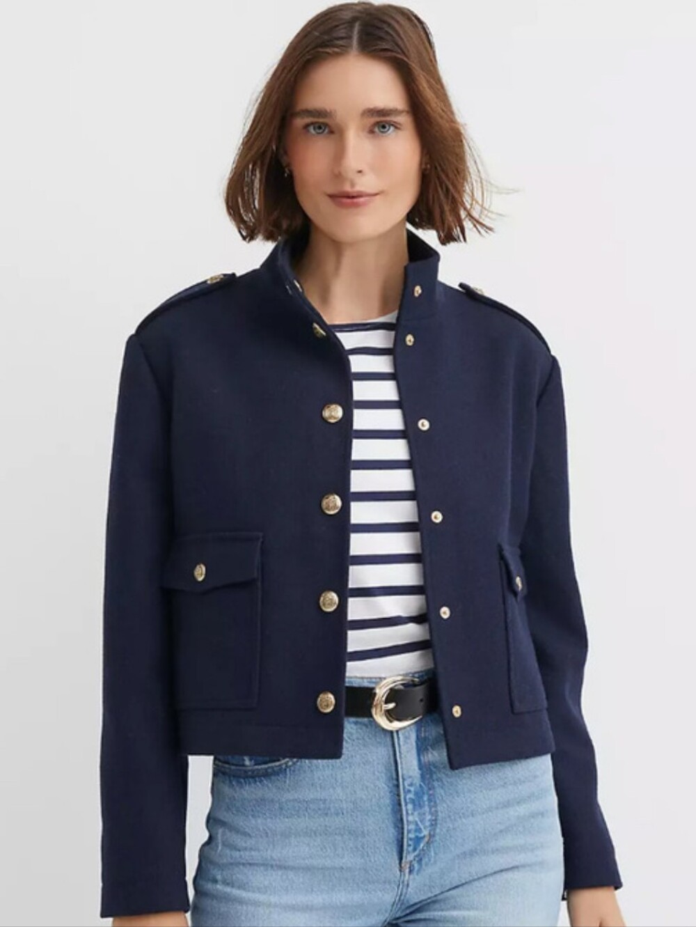 LOFT Military-Style Button Jacket